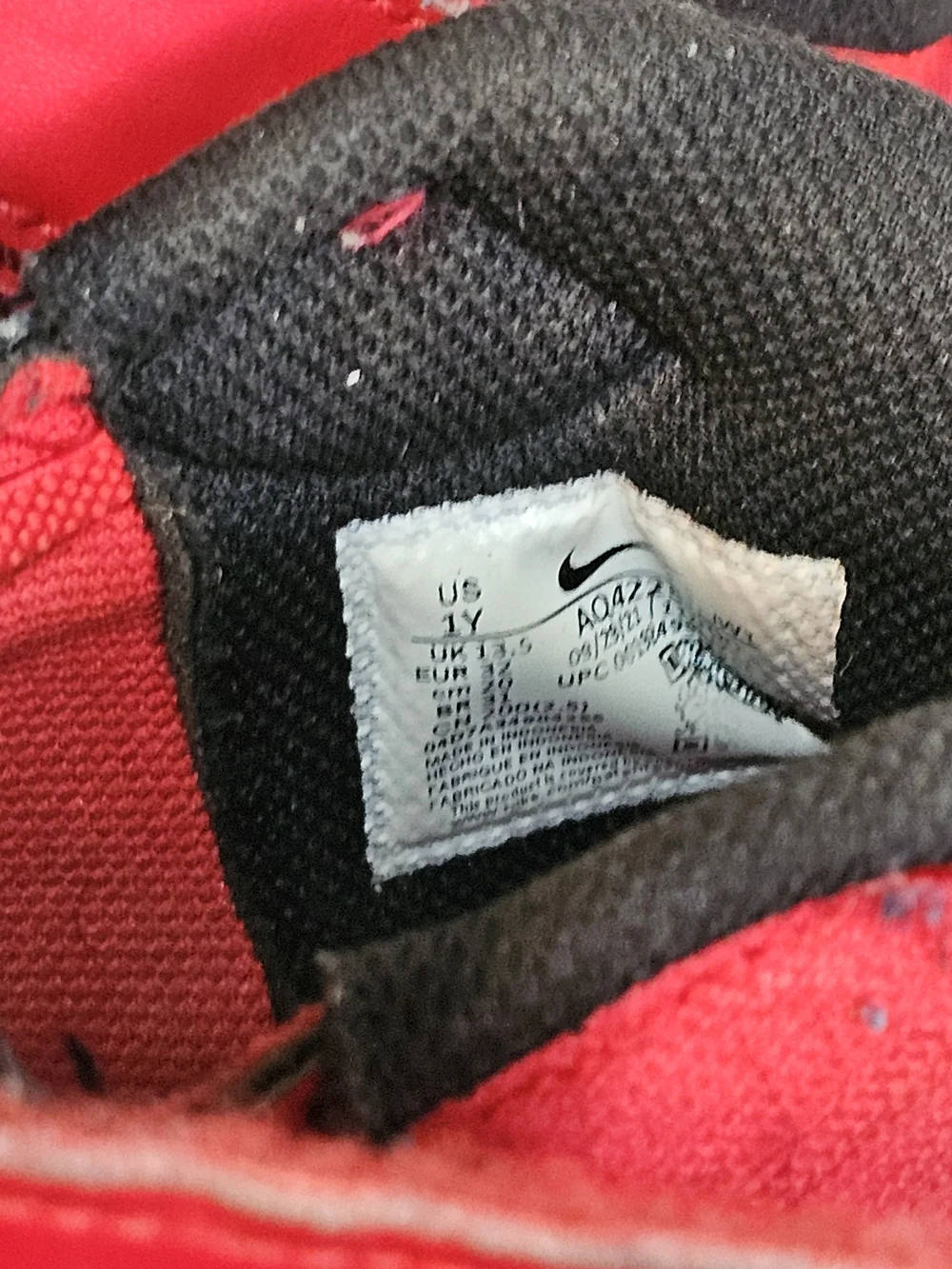 Nike Kids Red and Black High-Top Basketball Sneakers